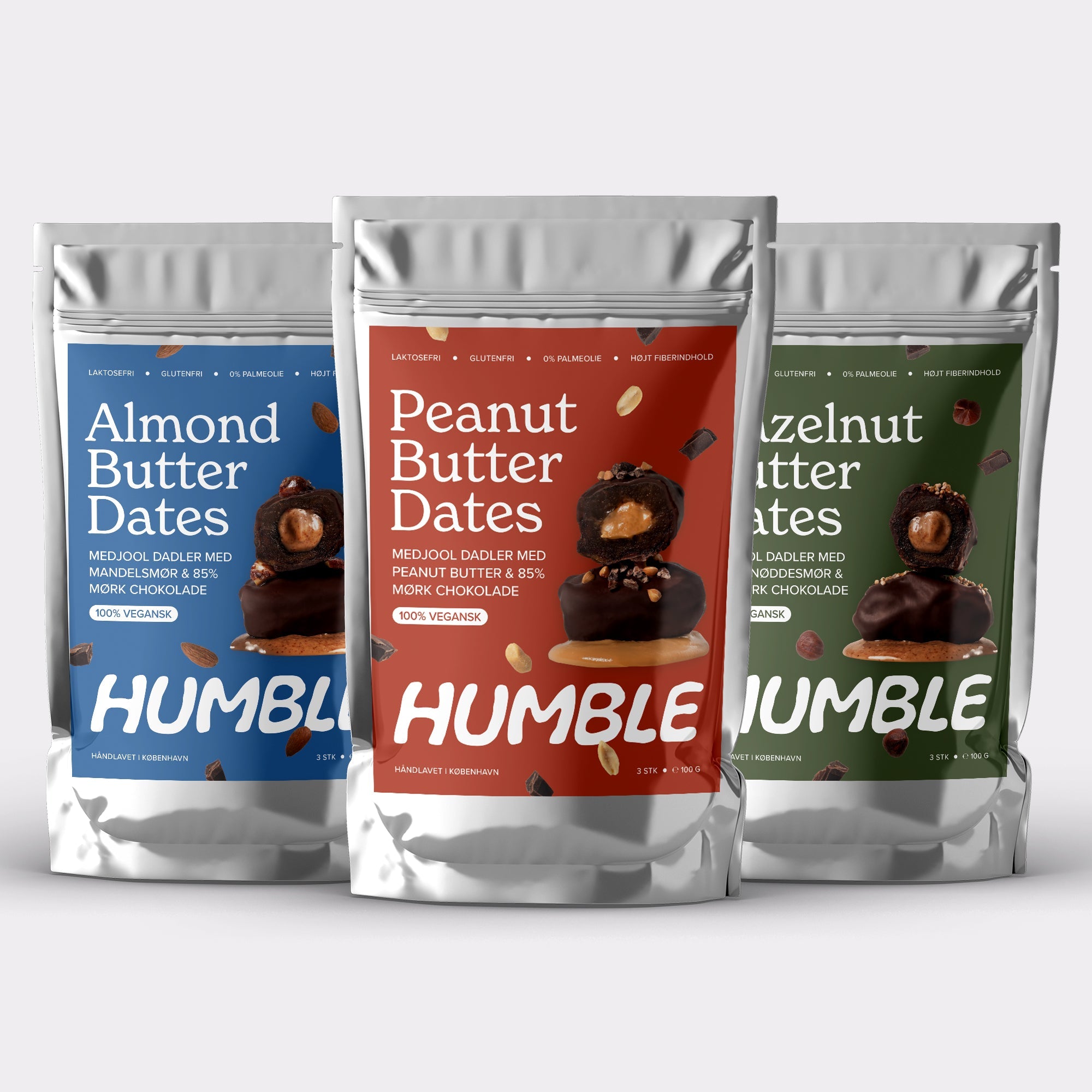 Smagspakke – Nøddesmør Chokolade Dadler - Humble